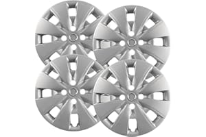 Hubcaps.com - Premium Quality 15" Silver Hubcaps / Wheel Covers fits Toyota Yaris, Heavy Duty Construction (Set of 4)