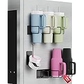 Arctiiro Magnetic Stanley Cup Holder for Refrigerator, Water Bottle Organizer for Stanley 40 oz with Tumbler Lid Organizer, Kitchen Pantry Organizers and Storage for Stanley Cup Accessories