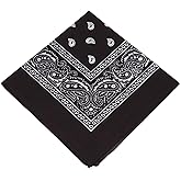 MissShorthair Novelty Paisley Large Bandanas 12 Pack 100% Cotton Cowboy Bandana for Men