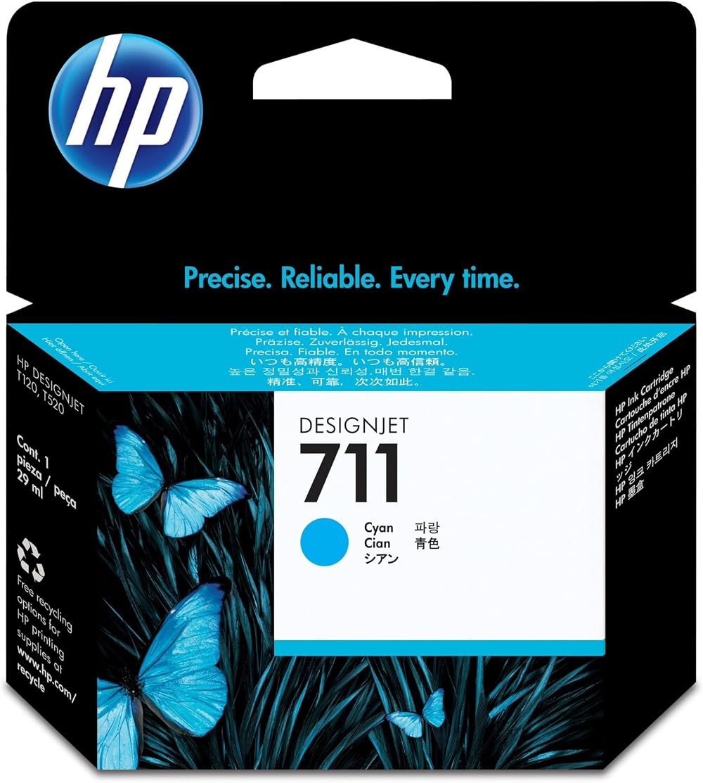 HP 711 29ml Cyan Ink Cartridge for Designjet T120 T520 Printers CZ130A