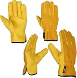 SAWANS Leather Work Gloves 2 Pairs Heavy Duty Garden Thorn Proof XL