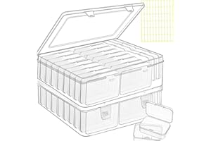 FEDESERN 46pcs Bead storage containers, bead organizer boxes and craft storage boxes for bracelet making DIY jewelry craft nails, bracelets, jewelry, diamonds, clay beads, screws 2.9x1.97x0.8Inch