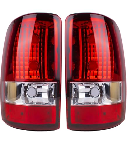 Nakuuly Tail Light Compatible With 2000-2006 Chevy Suburban 1500 2500 Tahoe GMC Yukon XL Denali Driver And Passenger Side Taillights Red Clear Rear Brake Lamp W/O Bulbs Harness - Foto 5