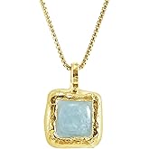 Silpada 'Mediterra' Natural Aquamarine Necklace in 14K Gold-Plated Sterling Silver, 16" + 2"