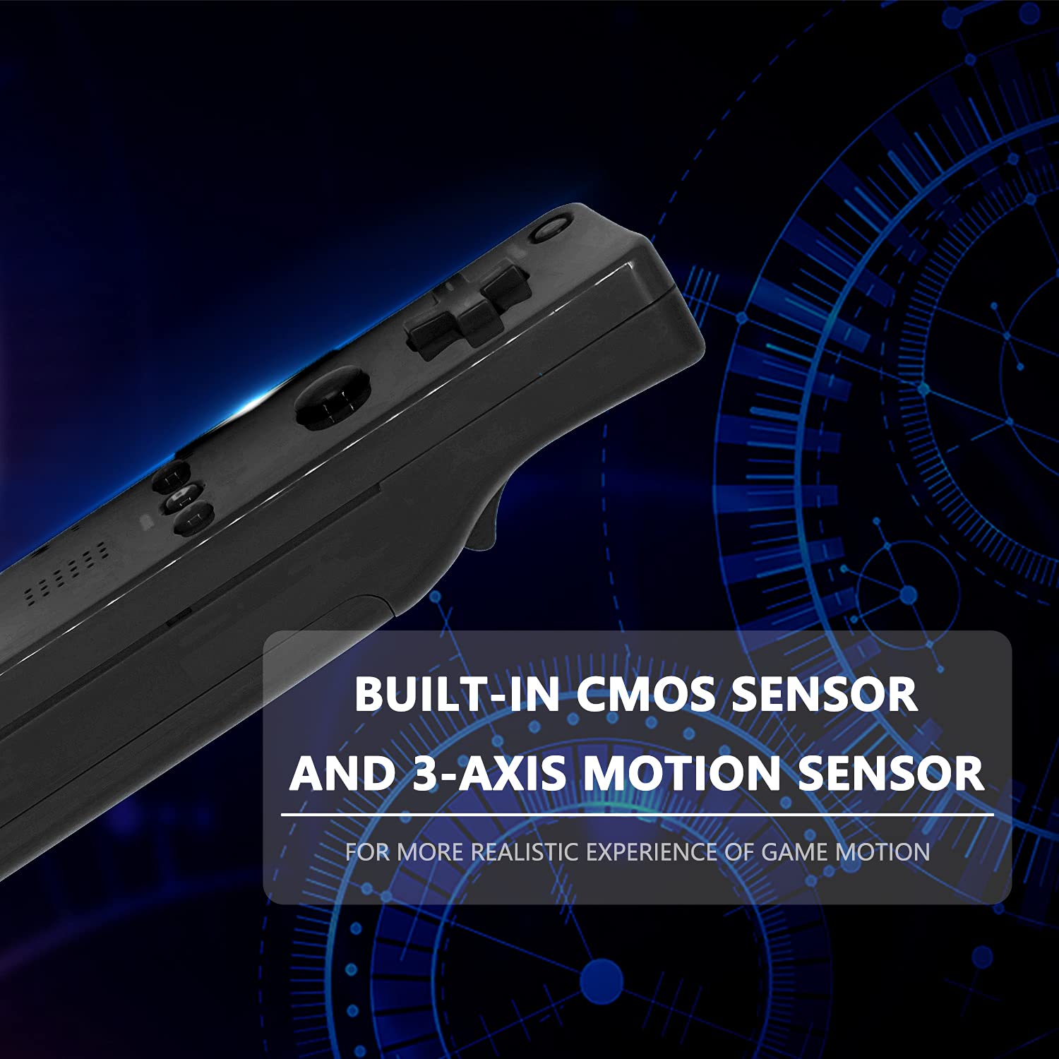 Burcica Controller for Wii Remote and Nunchuck, Wireless Controllers Compatible with Wii/Wii U with Silicone Case and Wrist Strap (Black)