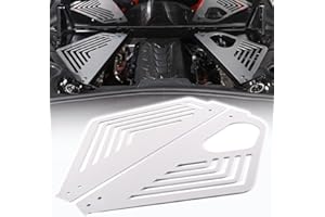 CHEAYAR Engine Bay Panel Cover Compatible with Chevrolet Corvette C8 2020-2023, Aluminum Alloy Rear Engine Covers Left Right Engine Case Guards Protector Splash Shield, C8 Accessories 2PCS (Silver)
