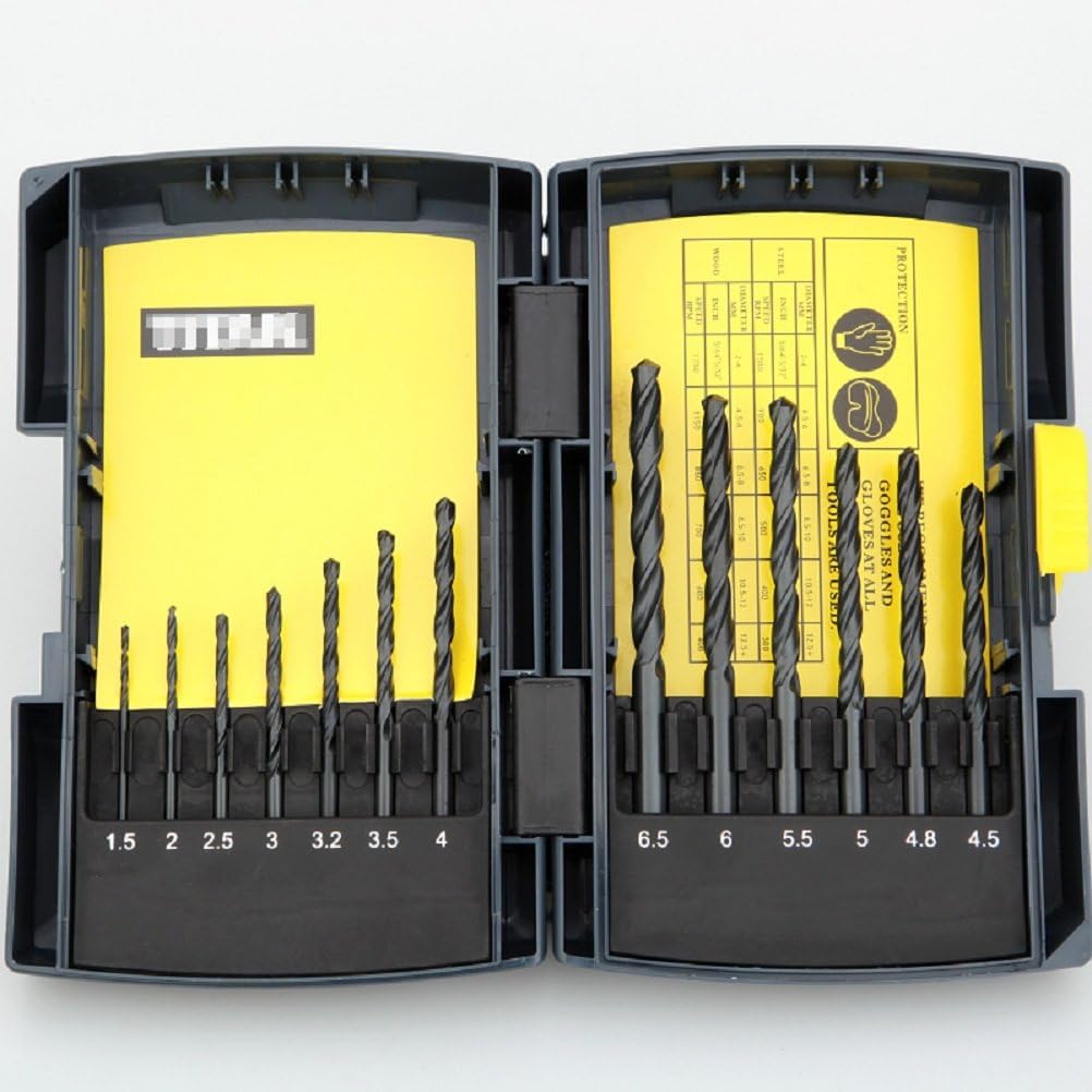 13pcs HSS Drill Bits High Speed Steel W / Metal Case Metric Twist Drill Bits Set