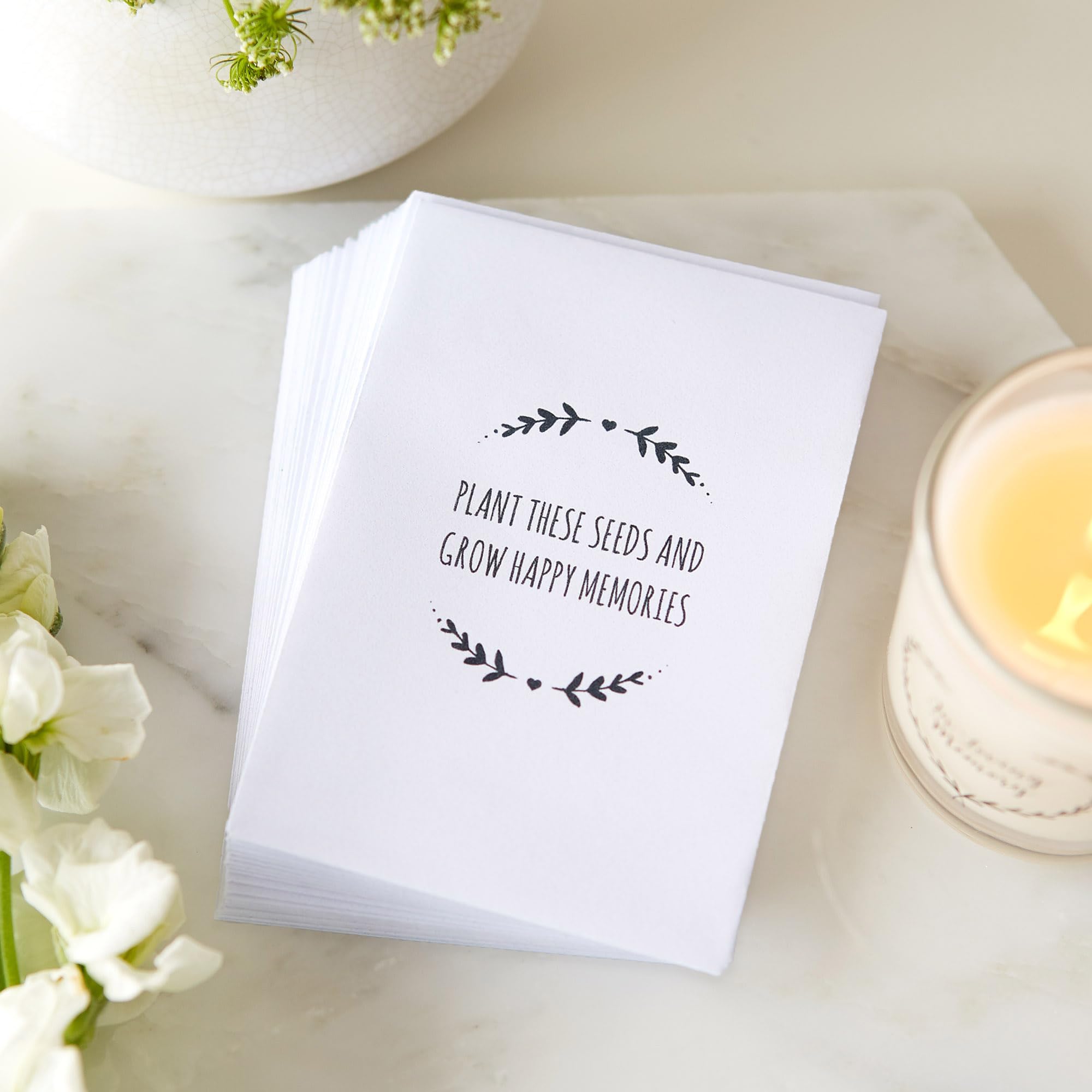 ANGEL & DOVE 25 'Grow Happy Memories' Mini Unfilled Seed Packet Funeral Favour Envelopes (Seeds Not Included)