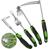 JXWENBYX Weed Puller Tool, 4 Pack Stainless Steel Weeding Tool | Weed Remover Tool with Ergonomic Rubber Handle, Crack Weeder Tool, Efficient Uprooting Weeder Tool for Backyard Farm Planting