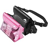 HEETA 2/3/4 Pack Waterproof Pouch with Waist Strap, Screen Touchable Dry Bag with Adjustable Belt for Phone Valuables for Kayaking, Swimming, Snorkeling, Boating, Fishing, Surfing & Beach