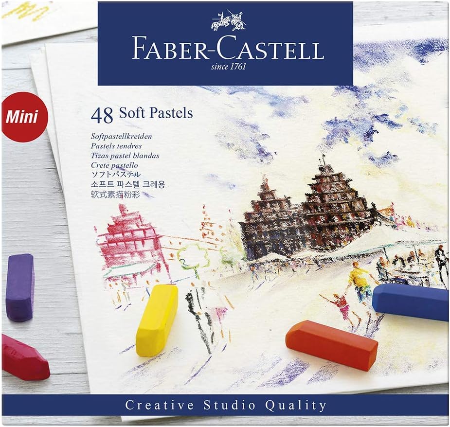 Faber Castell 128248 - Mini Softpastellkreide Studio Quality 48 Etui 48 verschiedene Farben