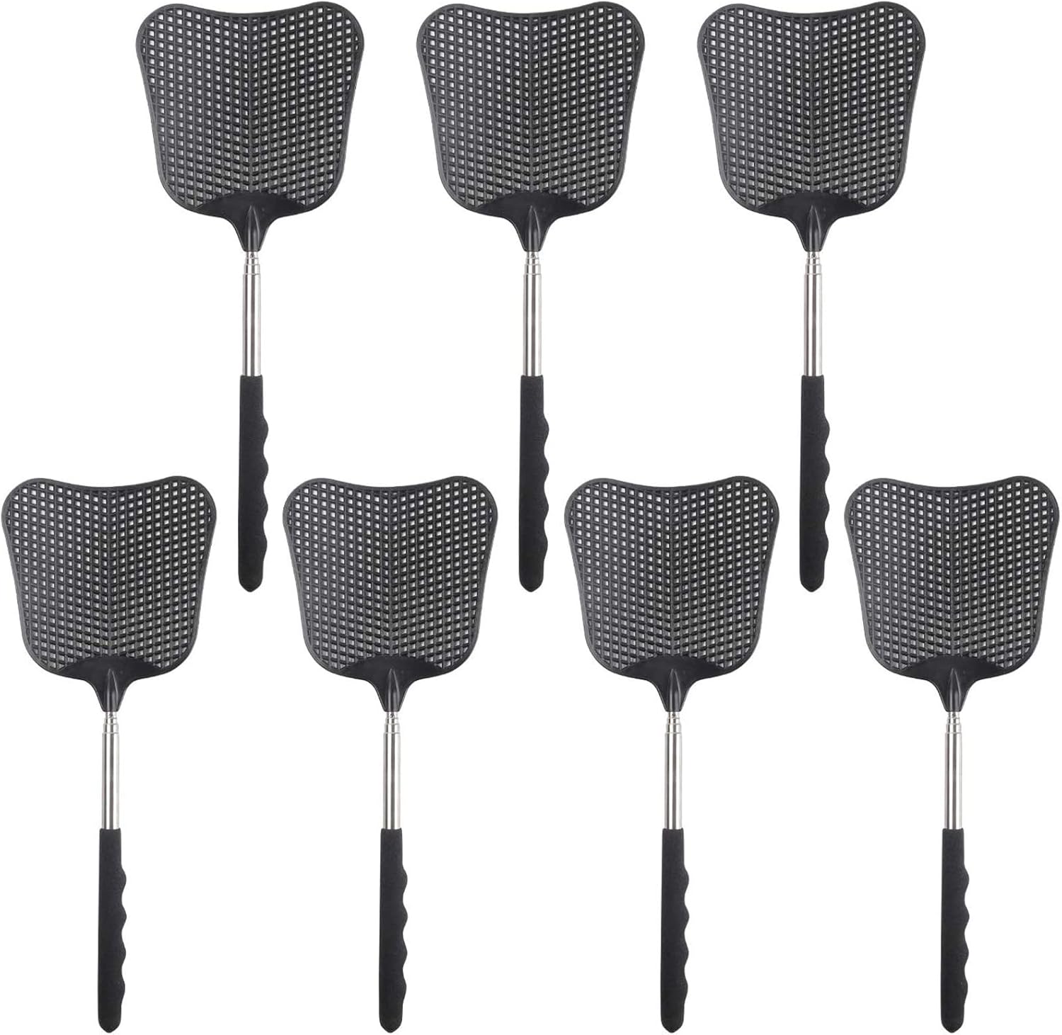 STUHAD 7 Pack Retractable Fly Swatters Heavy Duty Set, with Durable Telescopic Stainless Steel Handles, for Home, Classroom and Office: Garden & Outdoor