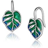Monstera Earrings Sterling Silver Plant Monstera Earrings Tropical Plant Jewelry for Women