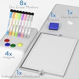 Nicpro Dry Erase Mini Whiteboard A4 20x30 cm Double Sided with Stand Magnetic view 2