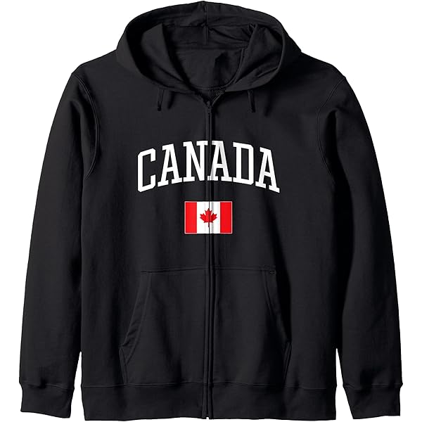 Amazon.com: Canada Maple Leaf Logo Zip Hoodie : Clothing, Shoes