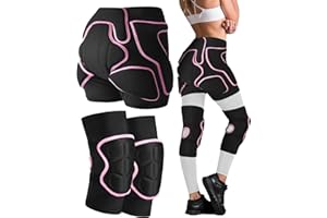 Eurzom 3 Pcs Snowboard Protective Gear Set for Women Impact-Resistant Hip Butt Padded Shorts and 2 Knee Pads for Snowboarding, Skiing, Skating, and Outdoor Winter Sports