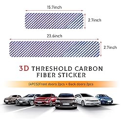 Yourkar 4 PCS Car Door Sill Protector, 3D Carbon