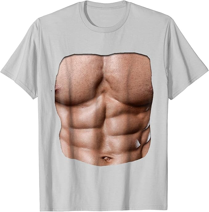 fake six pack abs shirt