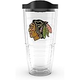 Tervis Made in USA Double Walled NHL Chicago Blackhawks Insulated Tumbler Cup Keeps Drinks Cold & Hot, 24oz, Primary Logo