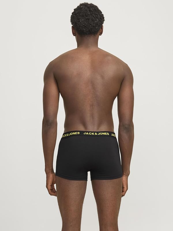 JACBASIC Trunks 7 Pack Boxer a Pantaloncino Uomo, Nero, L