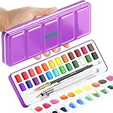 ARTISTRO 24 Watercolour Paint Set Travel Box – Portable Mini Watercolours