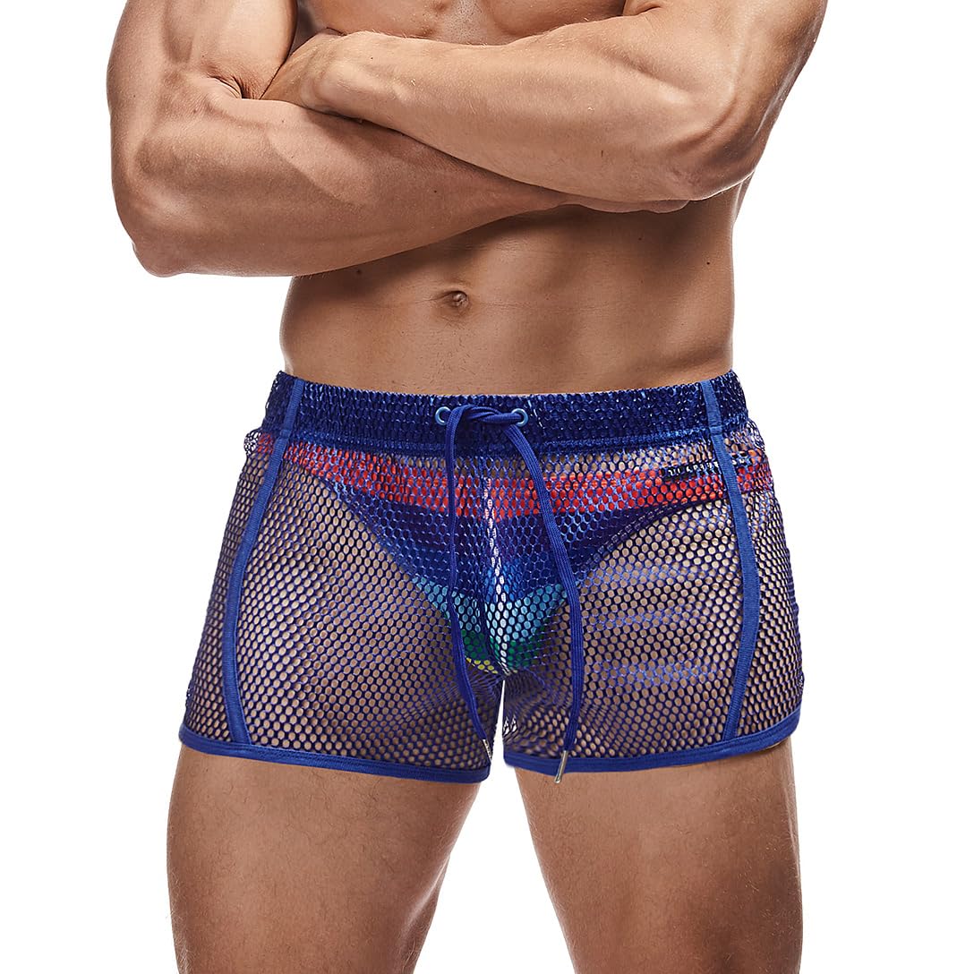 FIROTTII Mens Mesh Shorts Sexy Boxers See Through