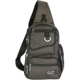 Vanlison Sling Bag Chest Shoulder Backpack Crossbody Multipurpose Daypack For Men Women Black