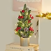 MYELLU Classic Small Christmas Tree Table Decor - Mini Tabletop Artificial Tree Indoor Christmas Holiday Centerpiece for Desk