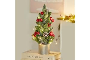 MYELLU Classic Small Christmas Tree Table Decor - Mini Tabletop Artificial Tree Indoor Christmas Holiday Centerpiece for Desk