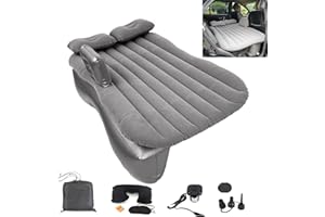 Onirii Inflatable Car Air Mattress Back Seat Bed,Car Beds Thickened Camping Air Mattress with Air Pump,Blow Up Bed Portable Car Travel Sleeping Mattres for Small Car Universal SUV