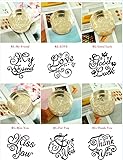 Crystal Decoden Stamp - 6 Pcs in 6 different flowers pattern rubber stamp (B)