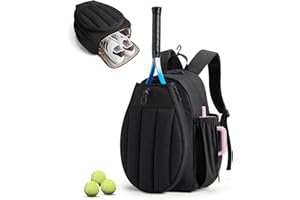 BAGSMART Tennis Bag for Women, Tennis Rackets Backpack with Shoes Compartment, Hanging Gym Backpack for Court, Off-work, Ever