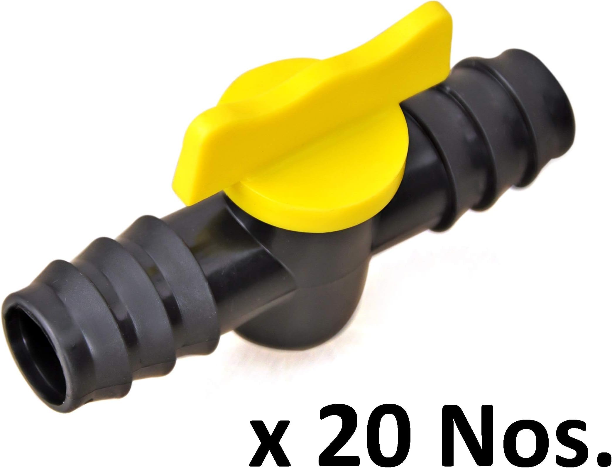 Rainflow Drip Irrigation Straight Connector with tap/Lateral Cock - 16mm (20 Nos.)