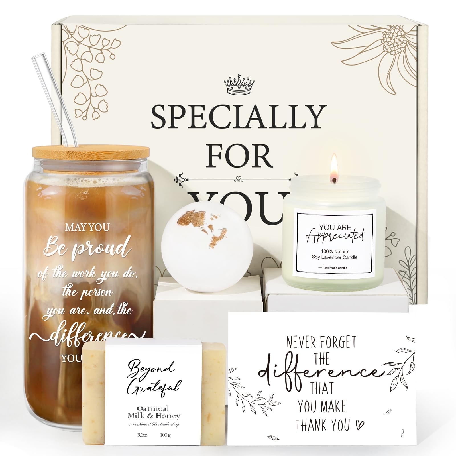 Photo 1 of iAOVUEBY Employee Appreciation Gifts, Appreciation Gift for Coworkers, Appreciation Gift for Employees, Coworkers, Teacher, Principal, Nurse, Staff w 16oz Glass Cup