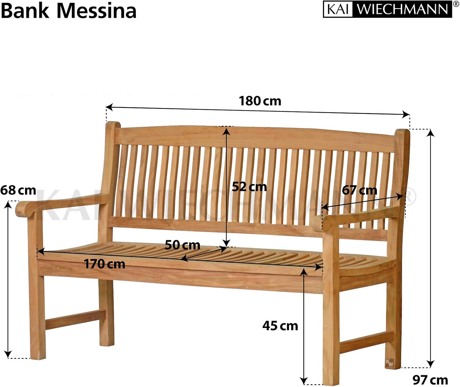 Kai Wiechmann Gartenbank Messina Teak Holz 180 Cm 3 Sitzer Unbehandelt Massiv Wetterfest Sidra Hospital