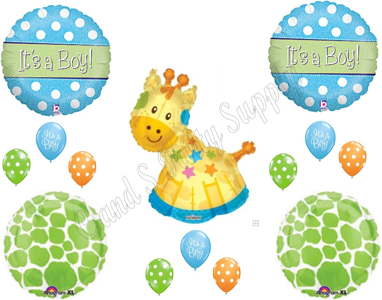 Amazon Com New It S A Boy Giraffe Baby Shower Balloons