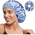 YANIBEST Double Layer Satin Bonnet Silk Bonnet Adjustable Hair Bonnet for Sleeping Bonnets for Women Curly Natural Hair Mom