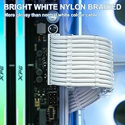 Sirlyr PSU Cable Extension Kit,Bright White Sleeved