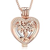 XSMZB Cremation Urn Necklace for Ashes of Loved One Tree of Life Heart Memorial Ash Pendant Funeral Keepsake Jewelry for Women