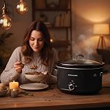 Andrew James 8L Slow Cooker Roast-to-Rest Ceramic Bowl Glass Lid 3 Heat Settings view 9