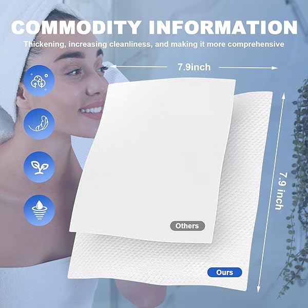 100 COUNT DISPOSABLE FACE TOWEL,SOFT COTTON FACIAL DRY WIPES, MULTI-PURPOSE FOR SKIN CARE, MAKEUP REMOVER, FACE WIPES AND FACIAL CLEANSING