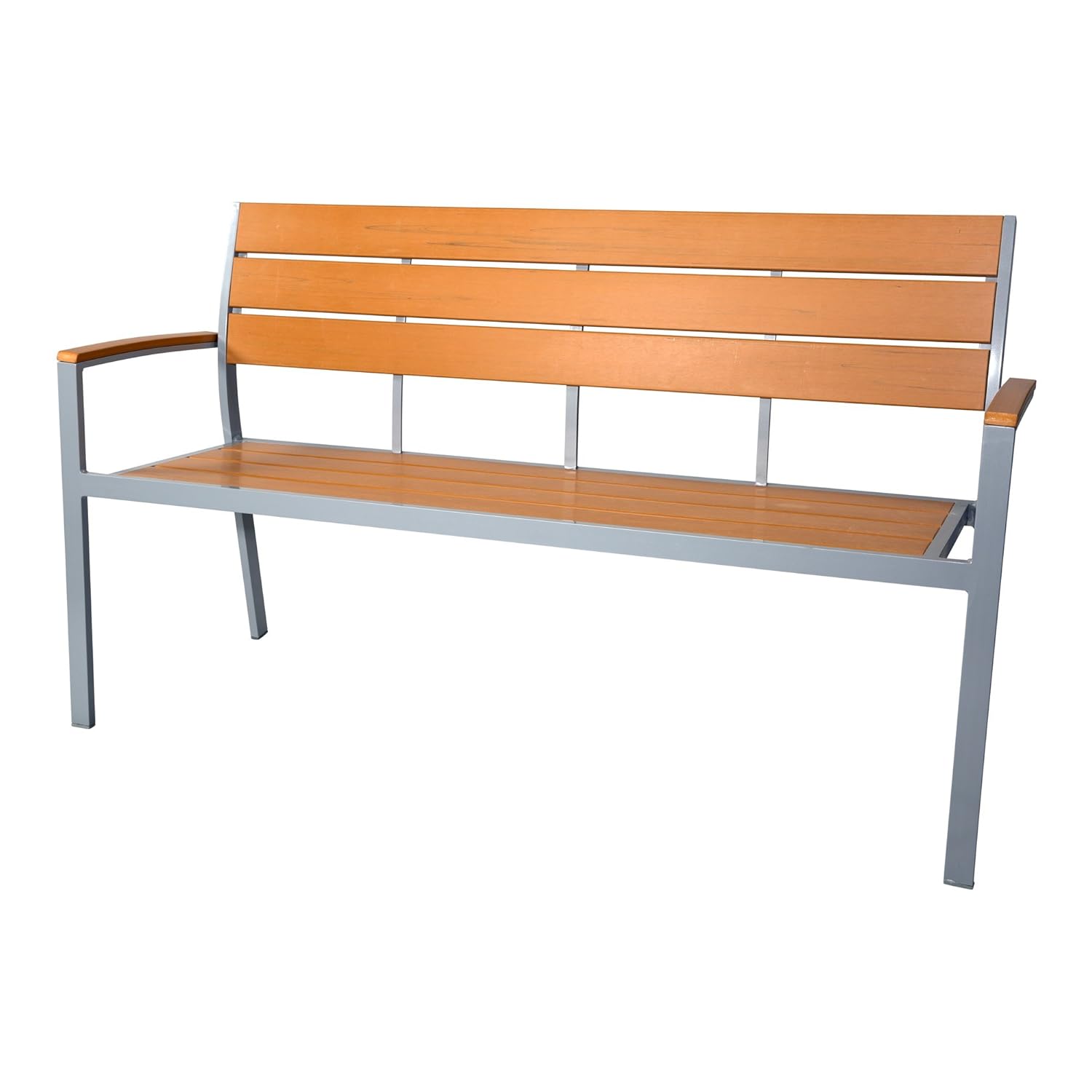 Gartenbank Sitzbank 3er - Bank 150cm teakbraun Polywood Polyholz