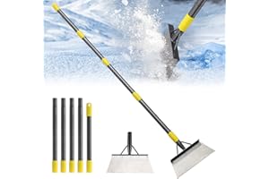 Garden Flat Shovel Scraper, 60" Long Multifunctional Garden Cleaning Shovel, Heavy Duty Floor Scrapers Long Handle,Metal Weed