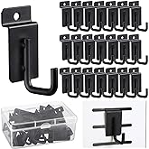 Tandefio 25 Pack J Shaped Slatwall Hooks and Hangers Heavy Duty Slatwall Accessories for Display Panel Garage, 3.25 Inch(Black)