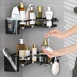 ZVZM Corner Shower Caddy 2 Pack Rustproof 90 Degree No Drill Shelf Black view 6