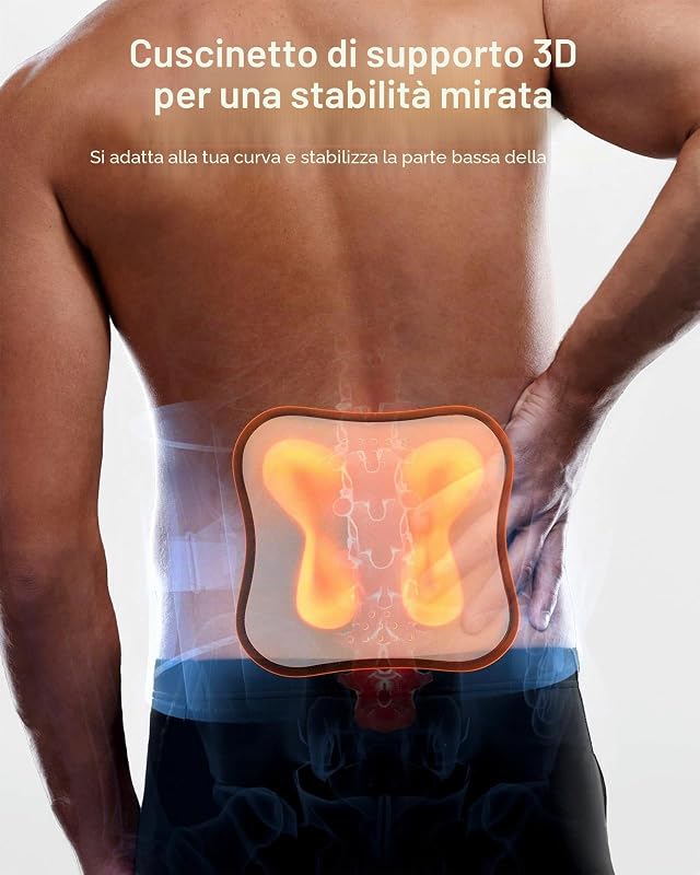 Cintura di supporto per la schiena, comoda fascia per la schiena per uomo e donna con imbottitura lombare rimovibile per la parte inferiore della schiena (Blu, S)