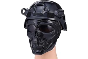 PLOOTA Tactical Airsoft Helmet with Detachable Goggles and Full Face Mask: Military Grade Gear for Paintball and Airsoft