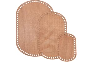 PH PandaHall Oval Wooden Basket Base, 3 Sizes Coffee Blank Crochet Basket Base, Crochet Bag Bottom Crochet Bottom Accessory for DIY Basket Craft Knitting for Knitters, Crocheters and Beginners