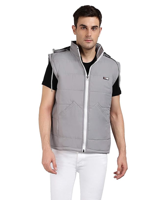 Buy Christy World Men's Regular fit (Half_Jacket_81_Grey_40 Medium) at