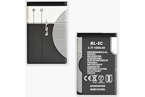 XHDATA BL-5C 3.7V 1020mAh Rechargeable Battery Suitable for Radio, Camera and Home with Current Protection 2 Pieces (Black)